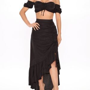 Fashion Nova For You Always Skirt Set Black Size Medium